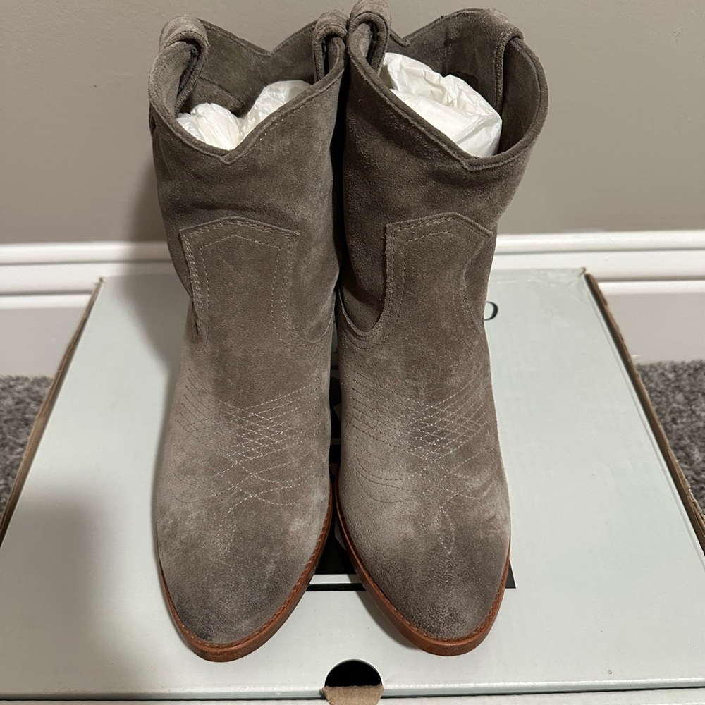 Frye Taupe Suede Ankle Boots